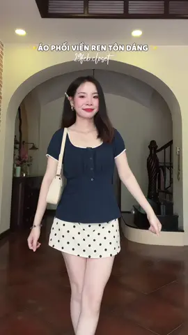 Áo phối viền ren tôn dáng #OOTD #outfitideas #xuhuong #reviewquanao #aoxinh 