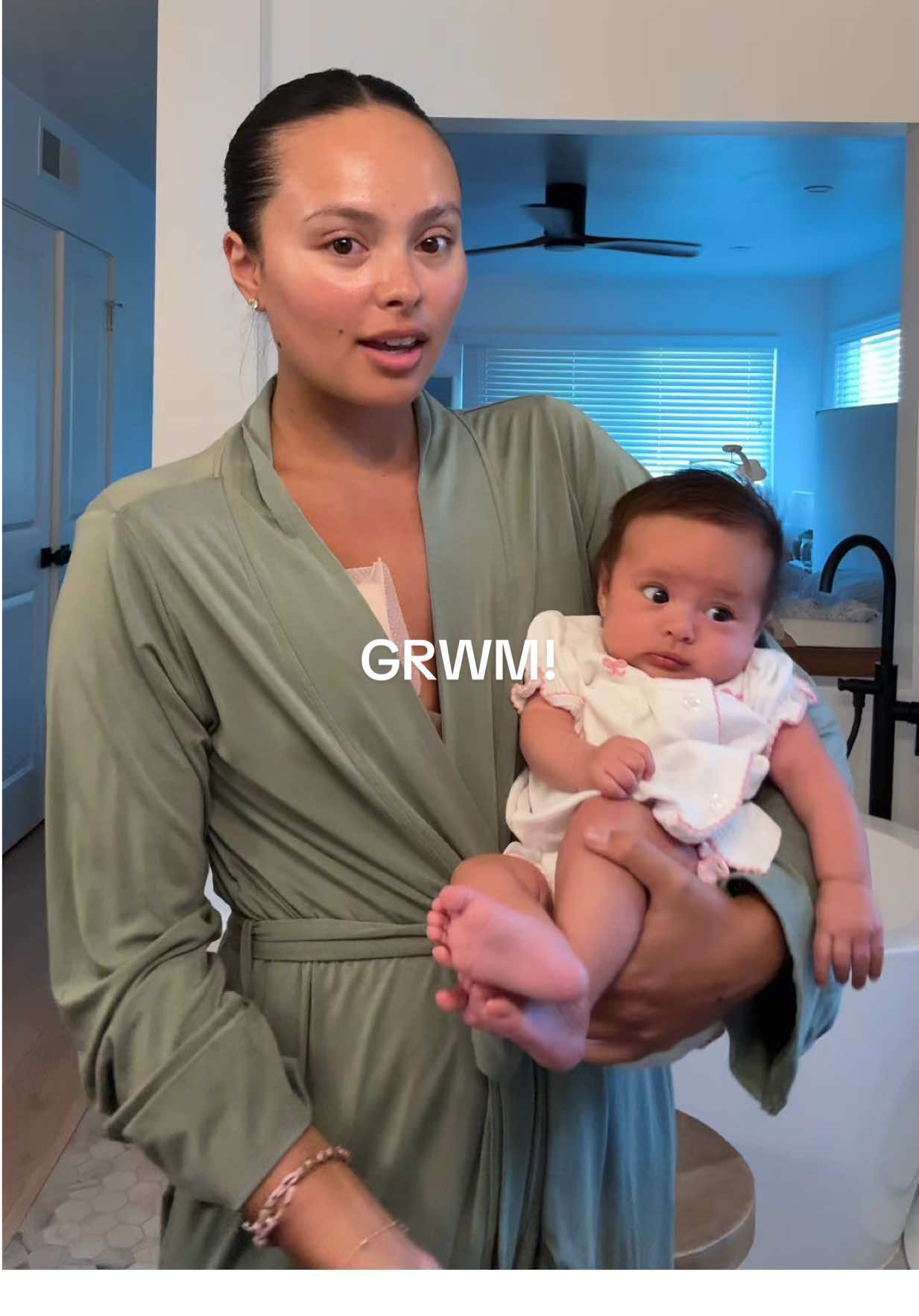 idk how we made it at 8 am but we did it!!! 😀🤠 #grwm #church #sunday #momlife #newmom 