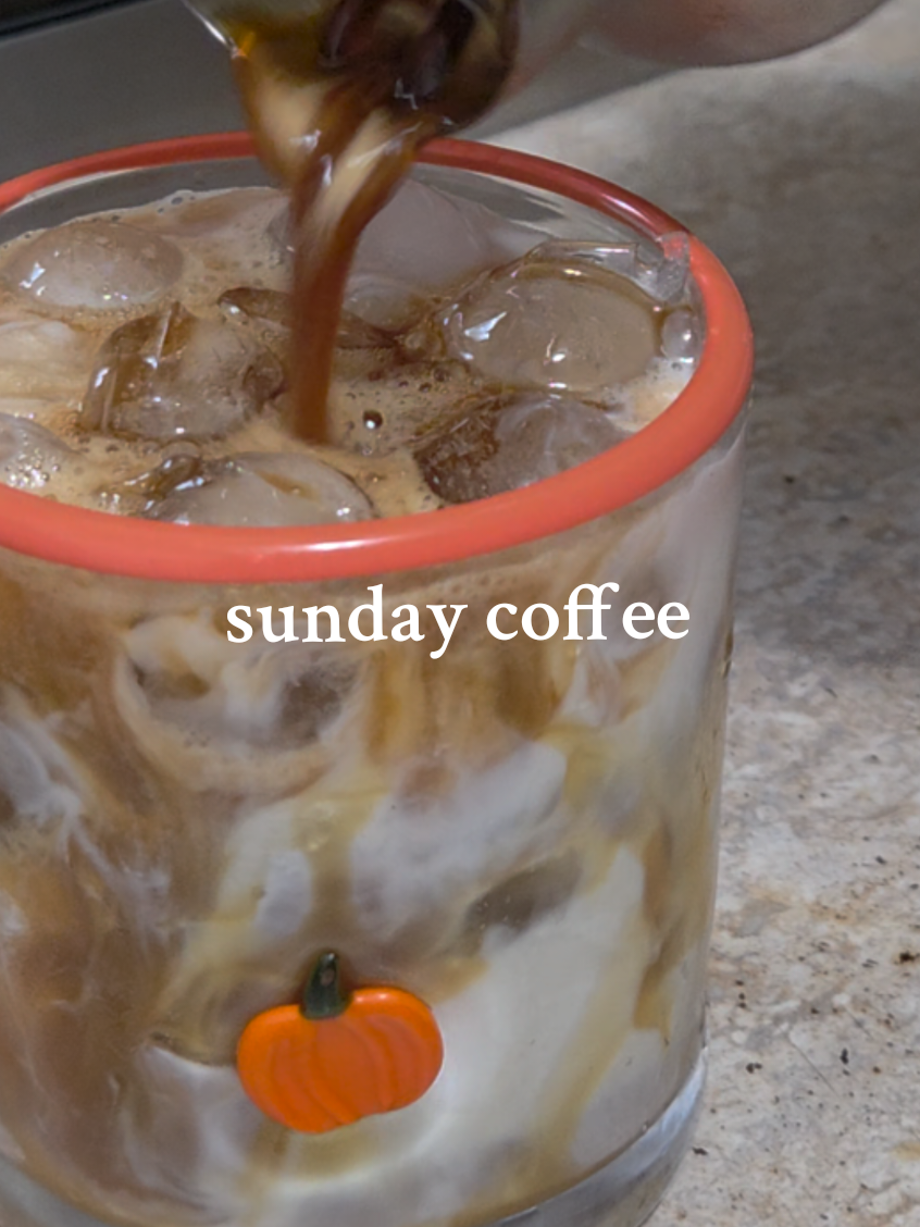 Rainy Sunday coffee vibes. #coffeeathome #caramelapple  #icedlatte  #coffeevibes  #creatorsearchinsights 