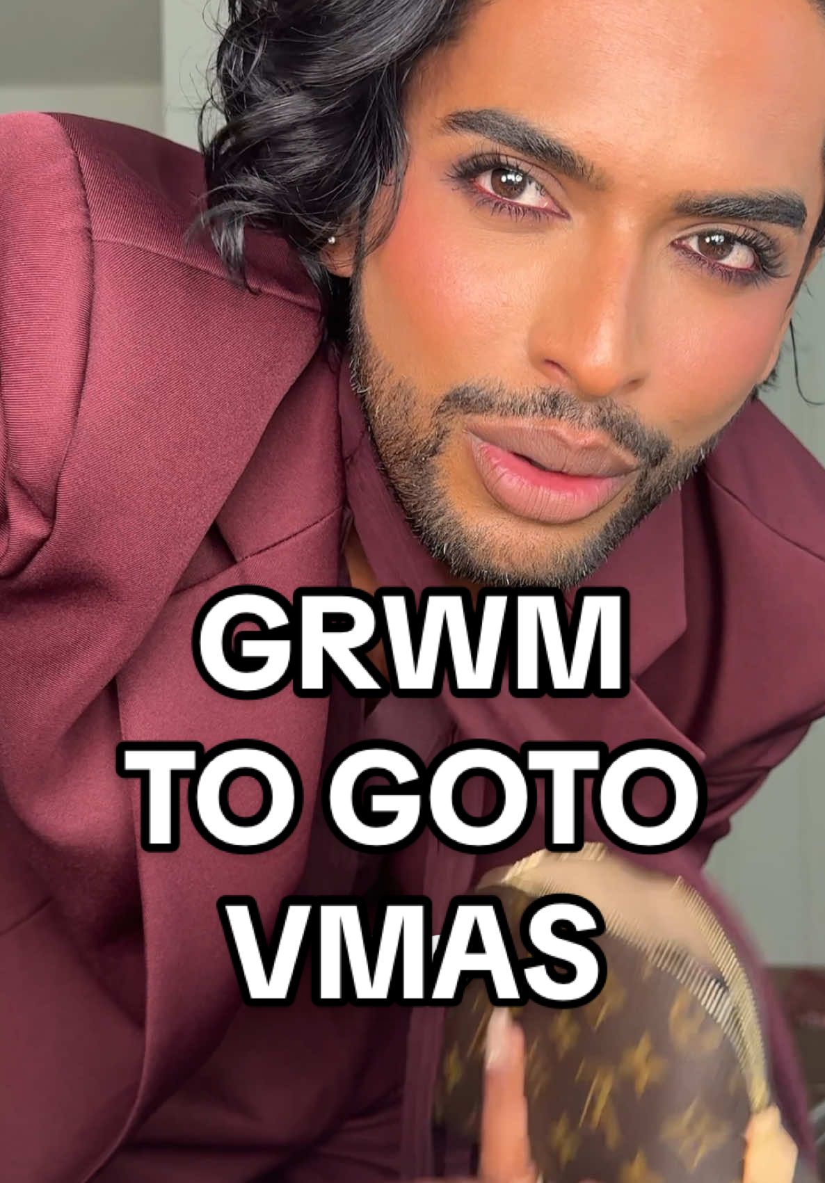 Burgundy Smokey Glam and Maroon fit for VMAS 2025! 🍒✨. #grwm #makeup #vmas2025 #vmas #beauty 