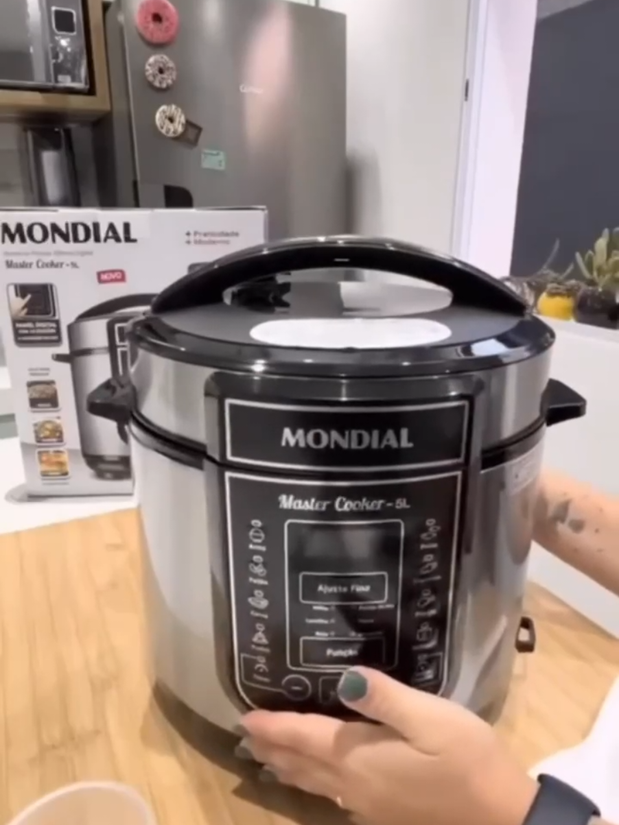 🔥 Panela de Pressão Elétrica 5 Litros Mondial Master Cooker PE38 Preta com Prata 127V #paneladepressao #paneladepressaoeletrica #mondial #5litros #shopee 
