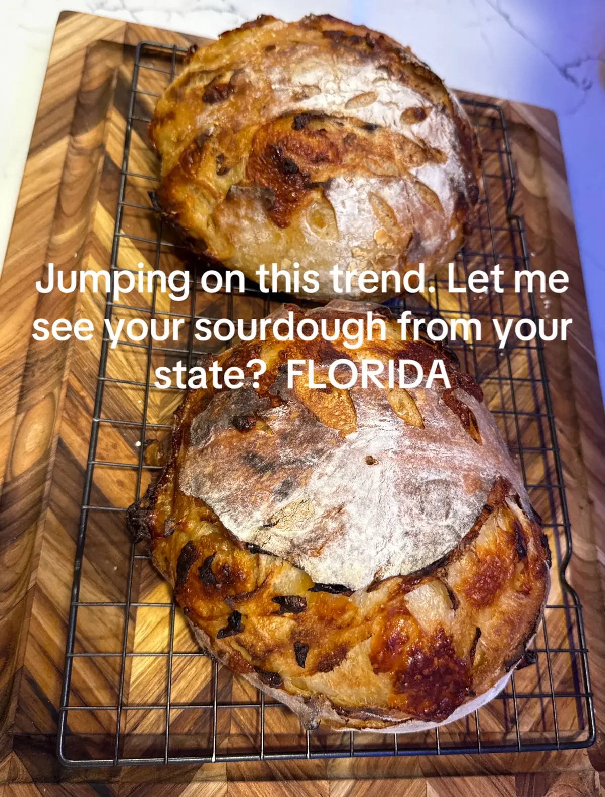 This was my caramelized French onion loafs with roasted garlic, mozzarella cheese, and extra sharp cheddar!  ##sourdough##baking##bread##eating##food