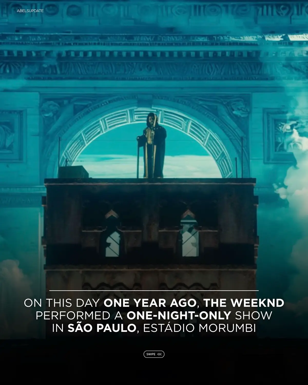 Exactly 12 months the doors opened into a new era… The Weeknd took over Estádio Morumbi in São Paulo. More than 70,000 fans filled the stadium as the show was streamed live on YouTube. The night introduced a new stage design, premieres from Hurry Up Tomorrow, surprise appearances by Playboi Carti and Anitta, and even a drone show above the stadium!🏟️ @The Weeknd #theweeknd #abeltesfaye #saopaulo #brazil #TheWeekndSaoPaulo 