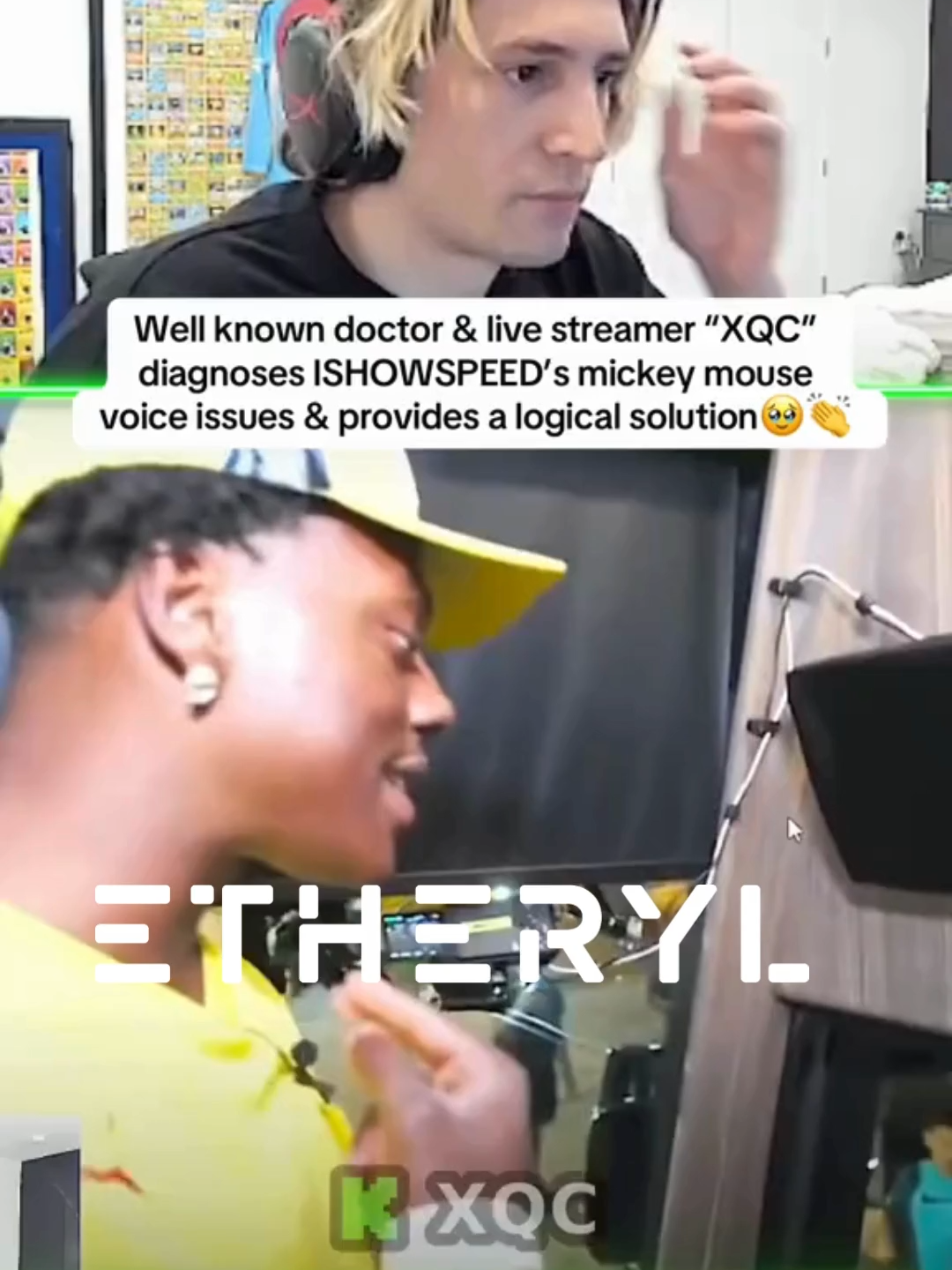 Well known doctor & live streamer “XQC” diagnoses ISHOWSPEED’s mickey mouse voice issues & provides a logical solution🥹👏 #ishowspeed #speed #xqc #fyp   #Etheryl