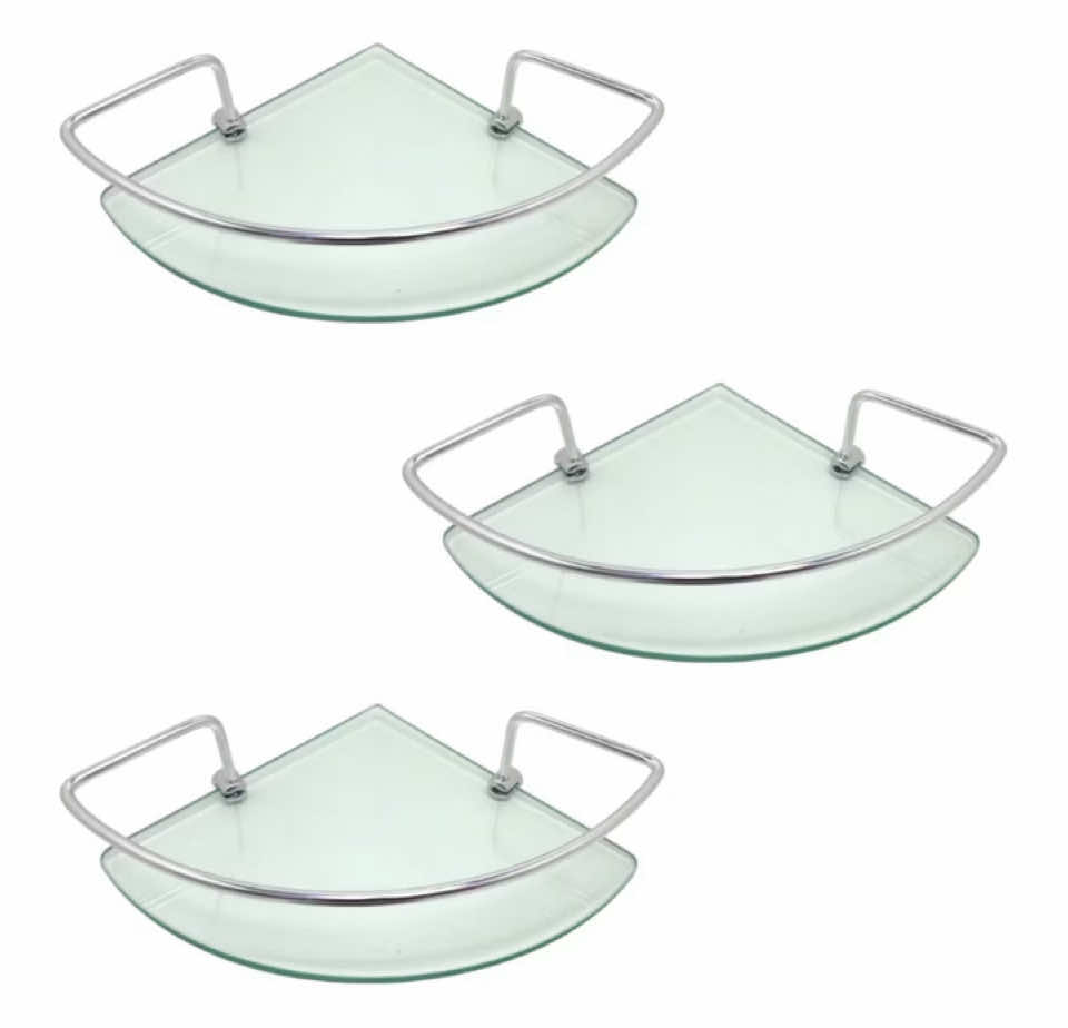 🔗 https://s.shopee.com.br/9AF3ha29ao🛍️ Kit 03 Porta Shampoo Suporte De Banheiro Canto Incolor Organizador De Box##shampool##banheiro