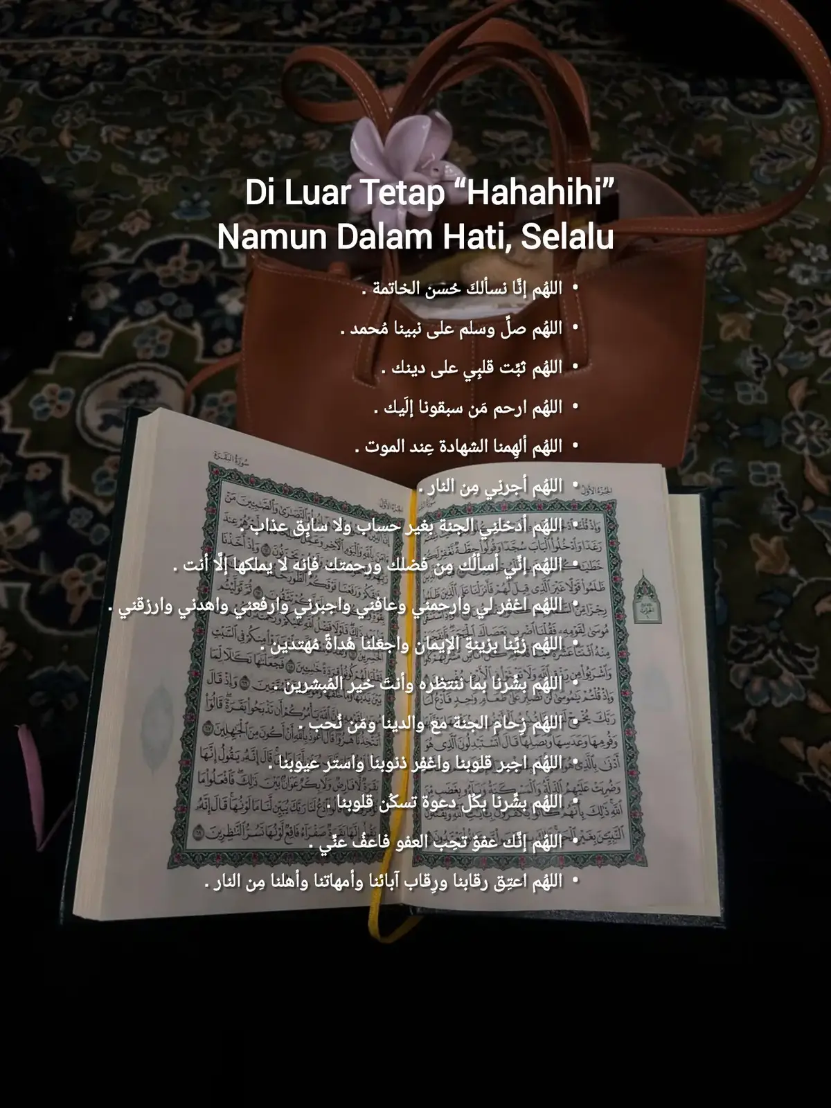 - سُبحان الله . ‏- الحمدلله  . ‏- لا إله إلا الله . ‏- اللهُ أكبر . ‏- سُبحان الله و بحمدهِ . ‏- سُبحان الله العظيم . ‏- استغفر الله و أتوبُ إليهِ . ‏- لا حول و لا قوة إلا بالله . ‏- اللهُم صل على نبينا محمد . ‏- لا اله الا انتَ سبحانك  اللهم لاتُنزل غضبك علينا ، ولا تؤاخذنا بذنوبنا ، نحن عبيدك أرحمنا برحمتك ، واغفر لنا ، وأختم بالصالحات أعمالنا ، وتوفنا غير مفتونين . ‏اللهم اجعل خسوف قمرك هذا رحمة لنا ولا تؤاخذنا بذنوبنا ولا تنزل غضبك علينا واغفر لنا وارحمنا يا أرحمُ الراحمين ‏اللهم إني أخاف الموت على غفلة وأخاف ظلمة القبر اللهم إهدي قلبي واغفر لي و ارحمني وأحسن خاتمتي يارب إن كان يومي قريب وقبضت روحي فخفف عليّ سكرات الموت اللهم سخر لي من يدعو لي بعد موتي دون ملل وأحسن خاتمتيُ وارحمني إذا حان موتي #allahummashollialasayyidinamuhammad #islam #reminder #motivation #xybca 