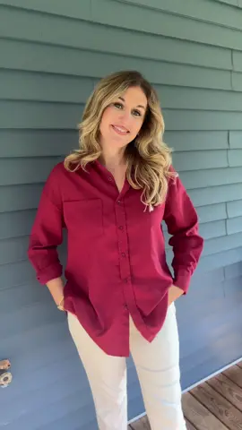 🩷🩷🩷 #buttonup #collaredshirt #fallfashion #fallburgandyfashion #mulberry #fashion #TikTokShopFashion 