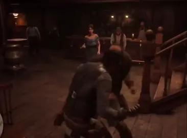 She should’ve moved tbh #rdr2 #barfight #funny #videogame #cowboys 