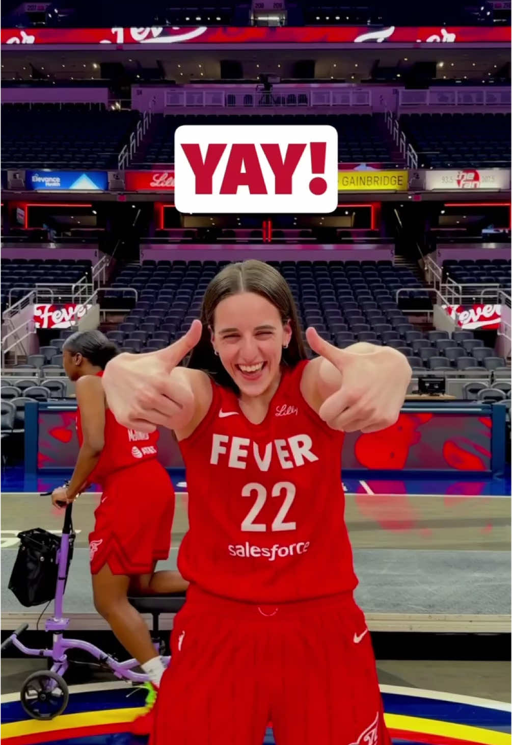 when you clinch a spot in the playoffs 👍😃 @Caitlin Clark #indianafever #WNBA #mood #yay 