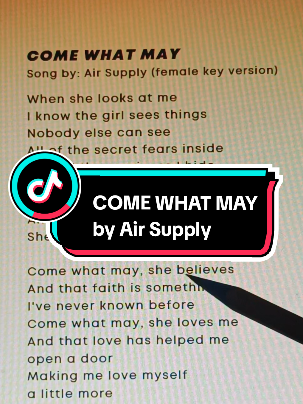 COME WHAT MAY by Air Supply | audio credits: @devinandriano  #karaoke #song #lyrics #duetwithme #singalong  Karaoke song Karaoke song with lyrics sing with me recommended karaoke song duet with me guitar song with lyrics 