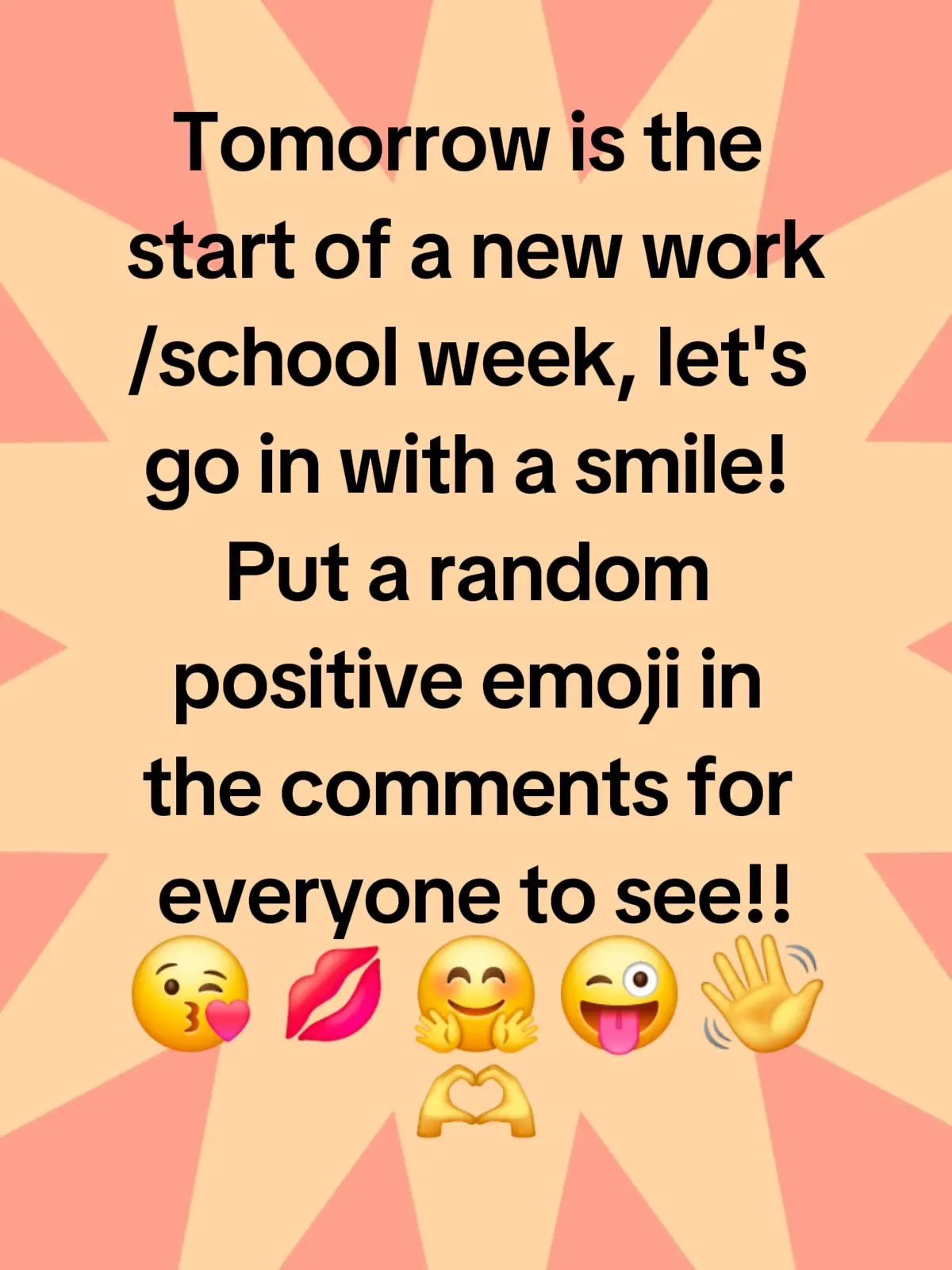 We need more positivity, let's start the new week off with a smile! Share an emoji to make someone smile and go into the new week smiling 🤗 #positivity #peace #smiles #kindness #fyp 