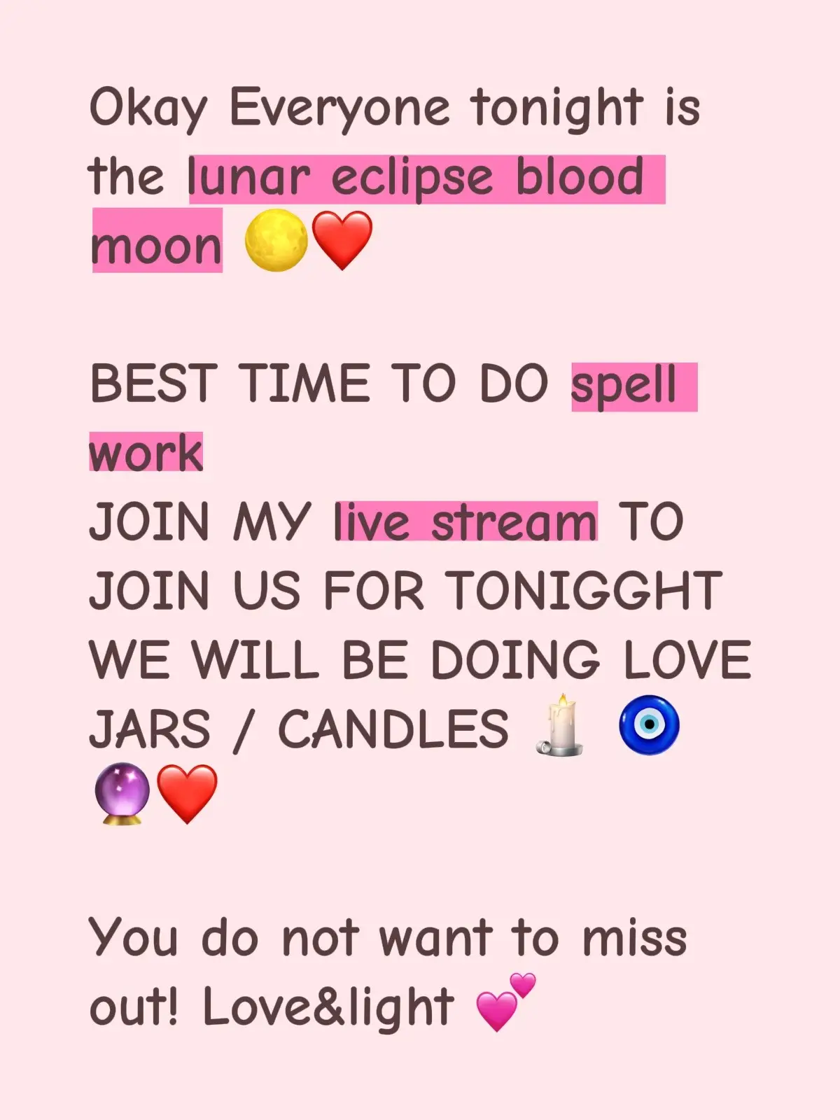 Join us For an amazing time in our live stream  tonight ❤️🔮🧿💕