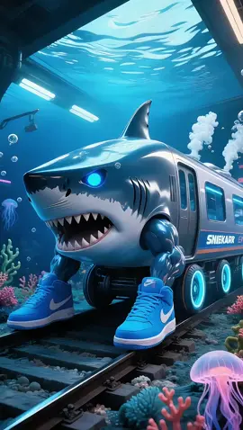 Trararelo tralala themed train🚝 🦈 .  #animation #brainrot #train #foryou #fyp #fypシ゚viral #ai 