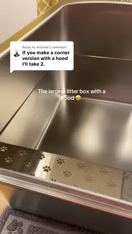 Replying to @Andrew this litter box has a hood on it and it’s still huge!! It has deep and tall walls that keep litter off the floor! #alopecia #alopeciaawareness #foryou #foryoupage #fyp 