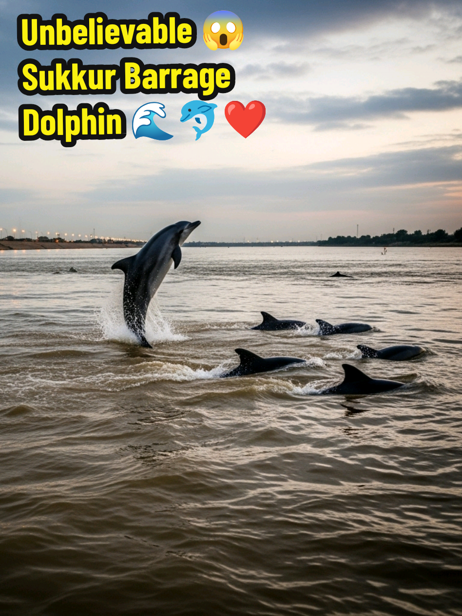 Unbelievable 😱 Sukkur Barrage Dolphin 🌊🐬❤️#SukkurBarrage #sukkur_city_sindh #flood #rain #ViralPakistan 
