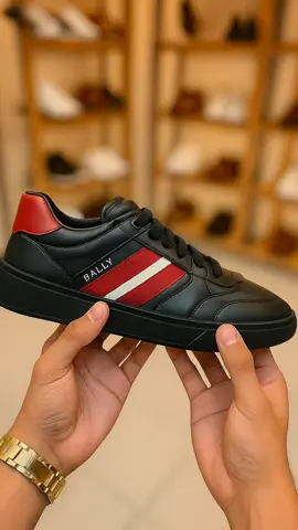 Blly SS24 Rebby Leather Sneakers Black with Red/White Stripe#sepatu #sepatupremium #original #promoguncang99 #bismillahfyp 