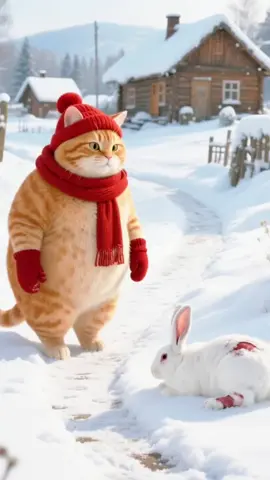 mèo cam giúp đỡ thỏ trắng #meo #giaitri #xuhuong #dethuong #xuhuongtiktok 