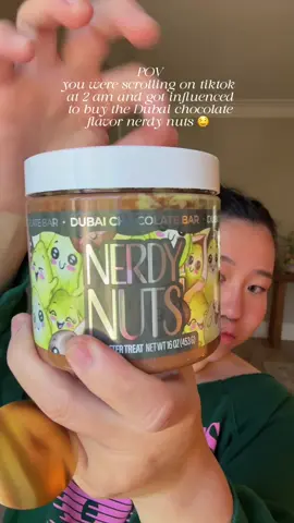 i fell for the trap of scrolling by tiktokshop videos at 2 am but honestly I would buy this again bc this is 10/10 so good!!!! 🤤 might try to make a coffee with it tomorrow??? ☕️  #FoodTok #tastetest #asmr #crunchy #dubaichocolate 