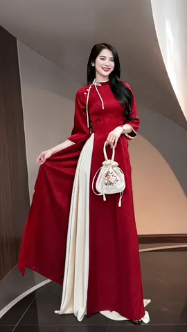 Áo dài gấm cao cấp tơ cổ lệch phối nơ và cúc trẻ trung dáng ôm truyền thống #CapCut #doxinhmoingay #thinhhanhtiktok #aodaitet #aodaitruyenthong 