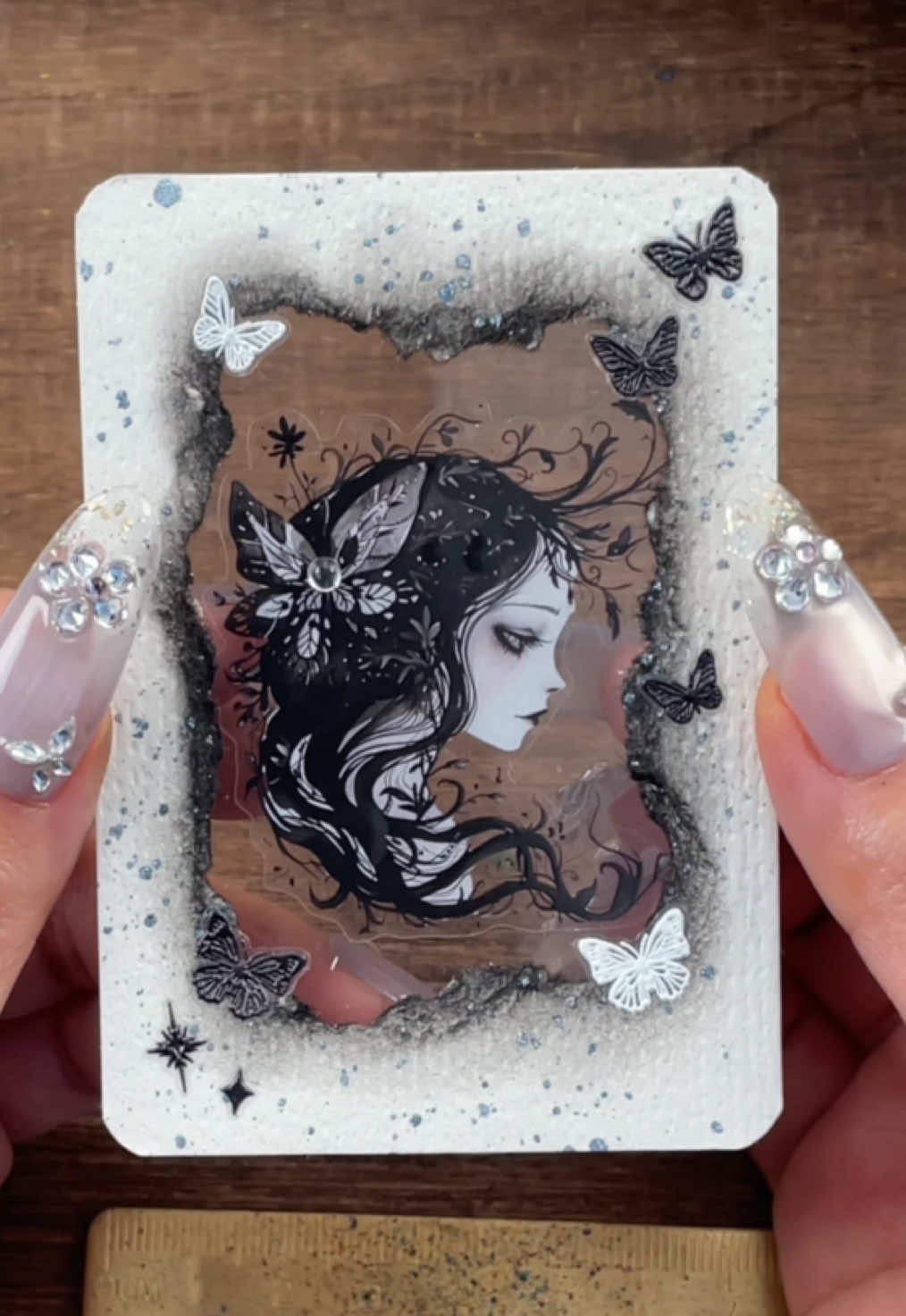 🦋 🖤 All supplies are from my bio store #atc #DIY #asmr #satisfying #playingcards 