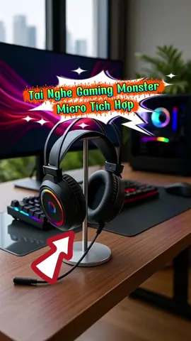 Tai Nghe Gameming Monster, Có đèn led hai bên. Hỗ Trợ mic đàm thoại. Âm thanh sống đông#tainghebluetooth #tainghegaming #tainghegame #xuhuong #trending 