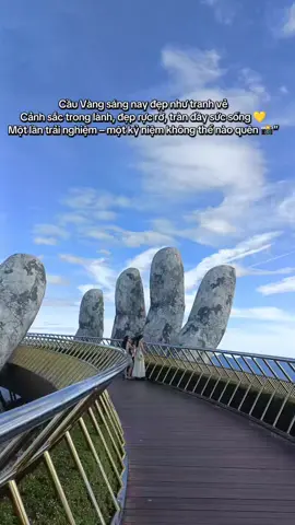 “Đặt chân đến Cầu Vàng sáng nay, ai cũng như lạc vào thiên đường 🌍✨ Cảnh sắc trong lành, đẹp rực rỡ, tràn đầy sức sống 💛 Một lần trải nghiệm – một kỷ niệm không thể nào quên 📸” Bà Nà Hills hôm nay: 08/09/2025 #fyp #checkindanang #vietnamtravel #xuhuong #BaNaHills 