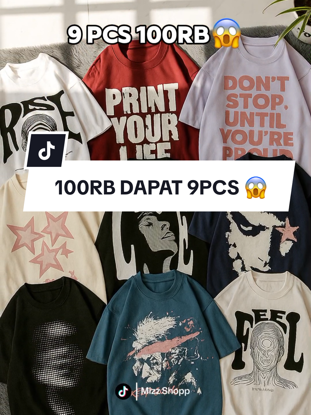100rb dapat 9pcs😱 VIBEST Kaos Paket 9pcs Lengan pendek distro skena #100rbdpt9pcs #vibest #kaos #9pcs #lenganpendek 