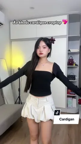 Áo cardigan croptop xinh xắn #linhlipreview 