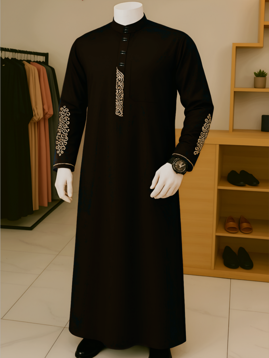 Udah punya belum, Jubah keren yang simpel gak polosan dan motifnya elegan gak rame. yuk cek keranjangnya ☺ #jubahpremium #MuslimLook #OOTDMuslim #FashionMuslimPria #jubahsyari 