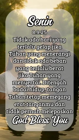 Tidak ada hari yang gelap dan beban yang berat sebab ada Tuhan yang selalu menyertai kita semua dan tangan-Nya selalu memegang erat tangan kita. 😇🤍 #katakata #rohani_kristen #kristen #motivasi #katakatakristen 