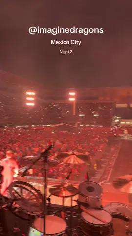 View from behind the kit #imaginedragons #imaginedragonsconcert #loomtour  #mexicocity #estadiognp 