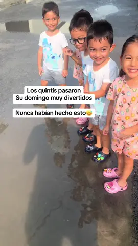 Una tarde disfrutando de la lluvia 🤩 #fyp #quintuplets #multiples 