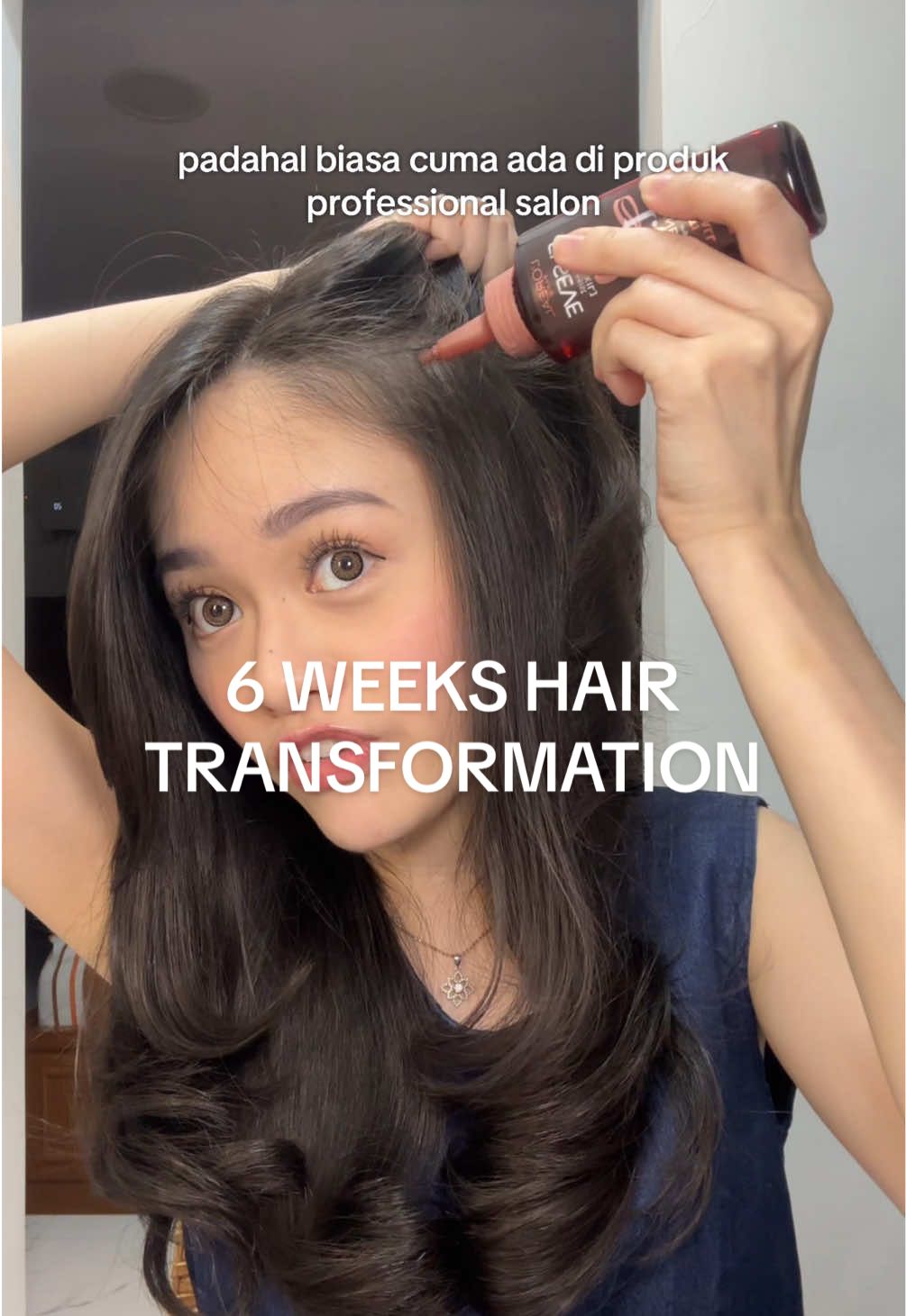 Walaupun udah teruji klinis, jujur awalnya ga percaya si masa iya bisa tumbuh dalam 6 minggu, but here you go… Aminexyl serum solusi 2-in-1 buat ngatasin rontok👍🏻💯 @L'Oreal Paris Haircare #aminexil6weekschallenge #kuatdariakar #elseveaminexilserum #LOREALPARISHAIRCAREID #haircare 