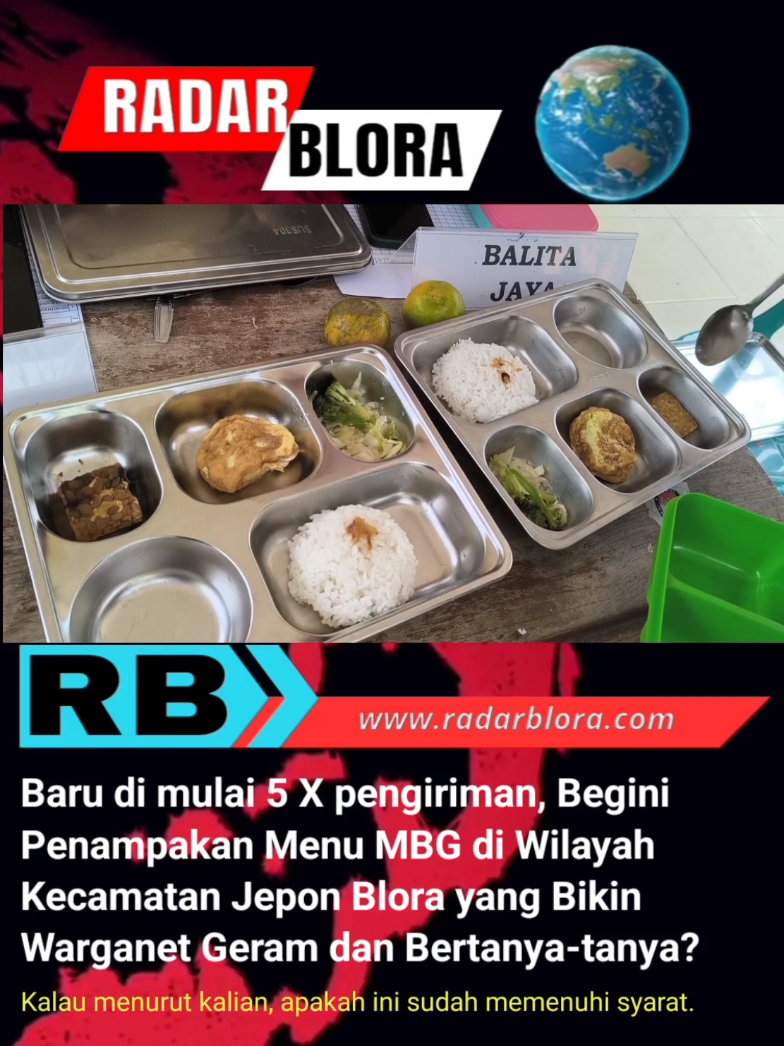 Kalau Menu MBG di tempat kamu seperti apa luur, komen ya biar transparan.  #menu #mbg #viral #musdes #semuaorang 