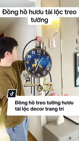 Đồng hồ treo tường hươu tài lộc decor trang trí phòng khách#muataitiktokshop #thuhaifreeship #xuhuongtiktok #wwwmindecor #donghotreotuong 