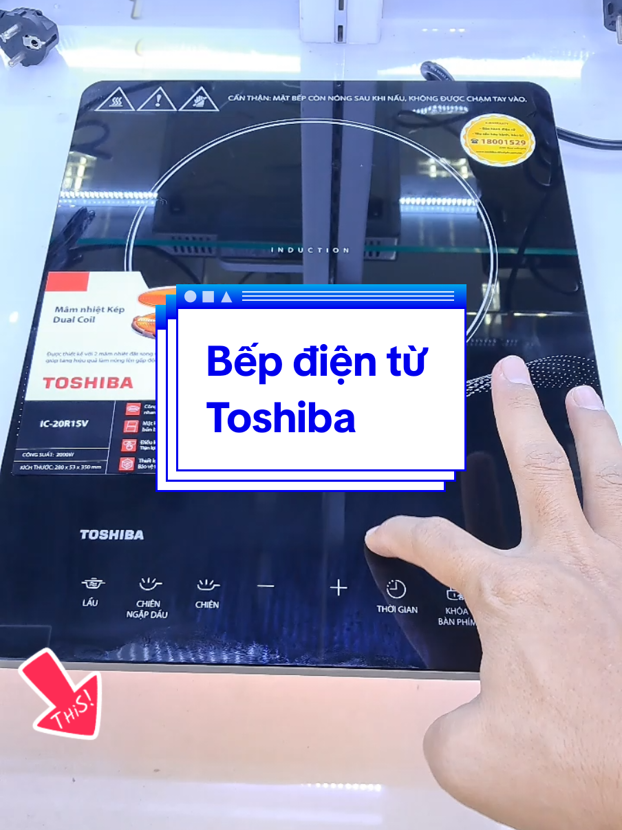 Bếp điện từ đơn cảm ứng Toshiba IC-20R1SV [ dùng cho nồi, chảo, inox đáy từ ]#xuhuong#tiktok#