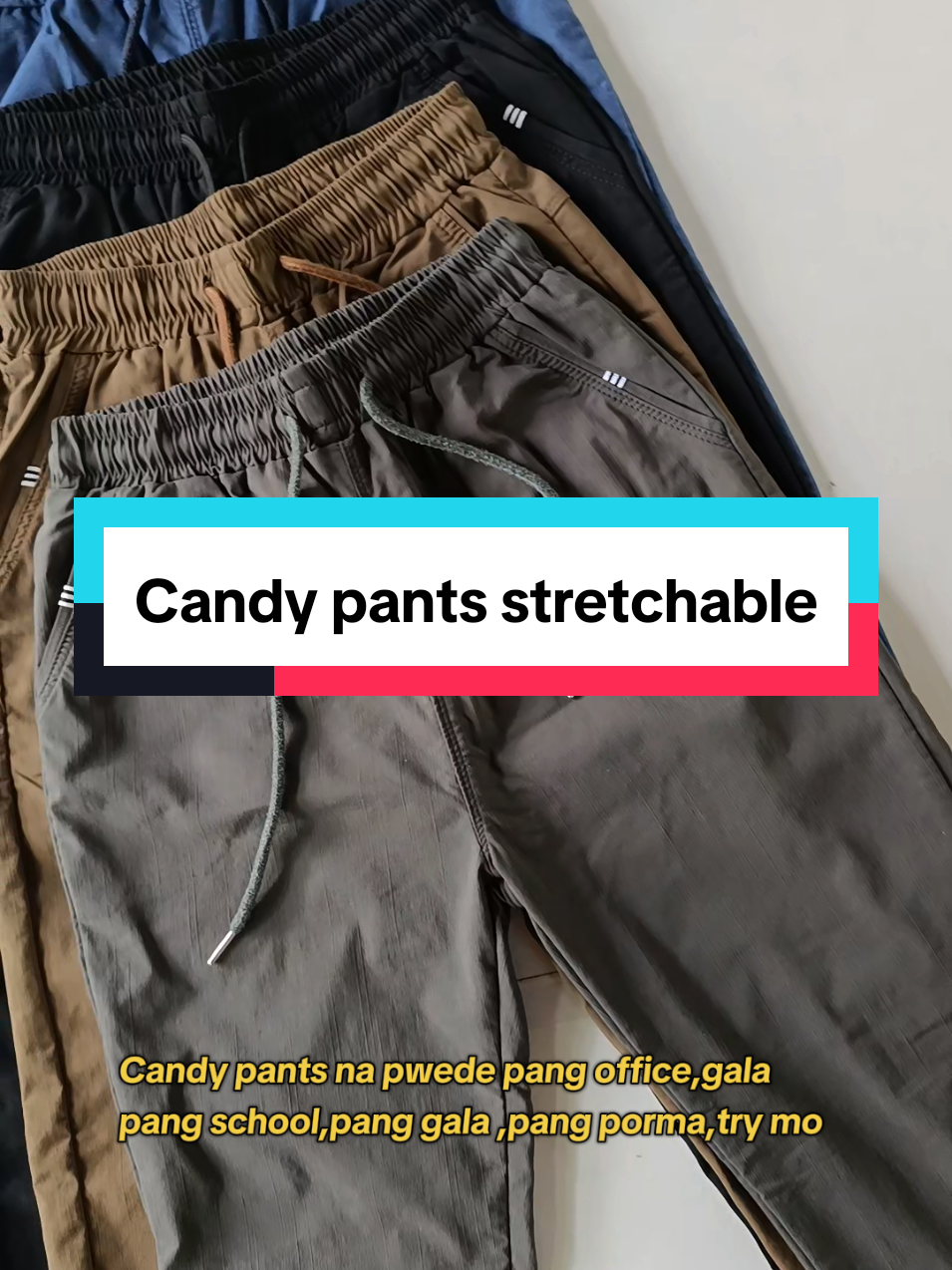 Candy  pants unisex ,Candy pants stretchable na pwede sa office pang daily use pang occassions and pang lakad ✅ #candypants #pants #pantsformen #pantsforwomen 