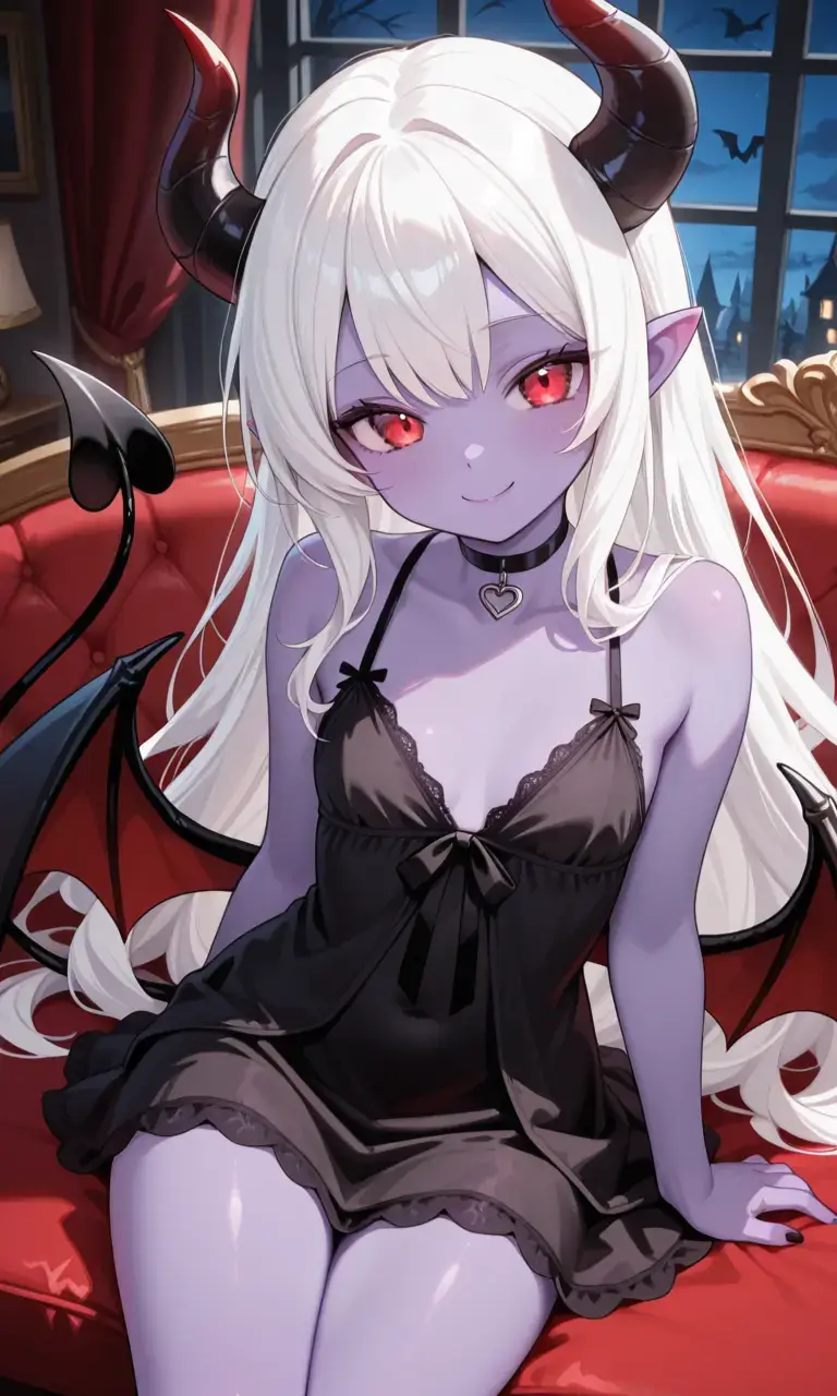 Malina the demon girl (OC)#demongirl #darkanime #darkgirl #ai #🖤 