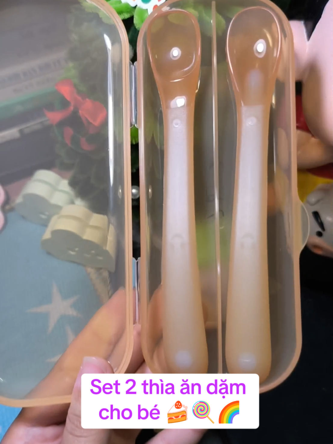 Set 2 thìa ăn dặm cho bé Chất liệu silicon mềm mại Kèm hộp đựng tiện dụng  An toàn cho bé, tiện dụng cho mẹ #thiaandamchobe #thiaandamsilicon #thiaandam #set2thiaandam #viral 
