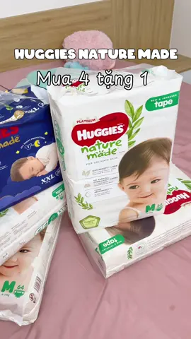 Mua 4 tặng 1 deal hời các mẹ ơi #bỉm #huggies #huggiesnaturemade #huggiesplatinumnaturemade #bỉmhuggies 