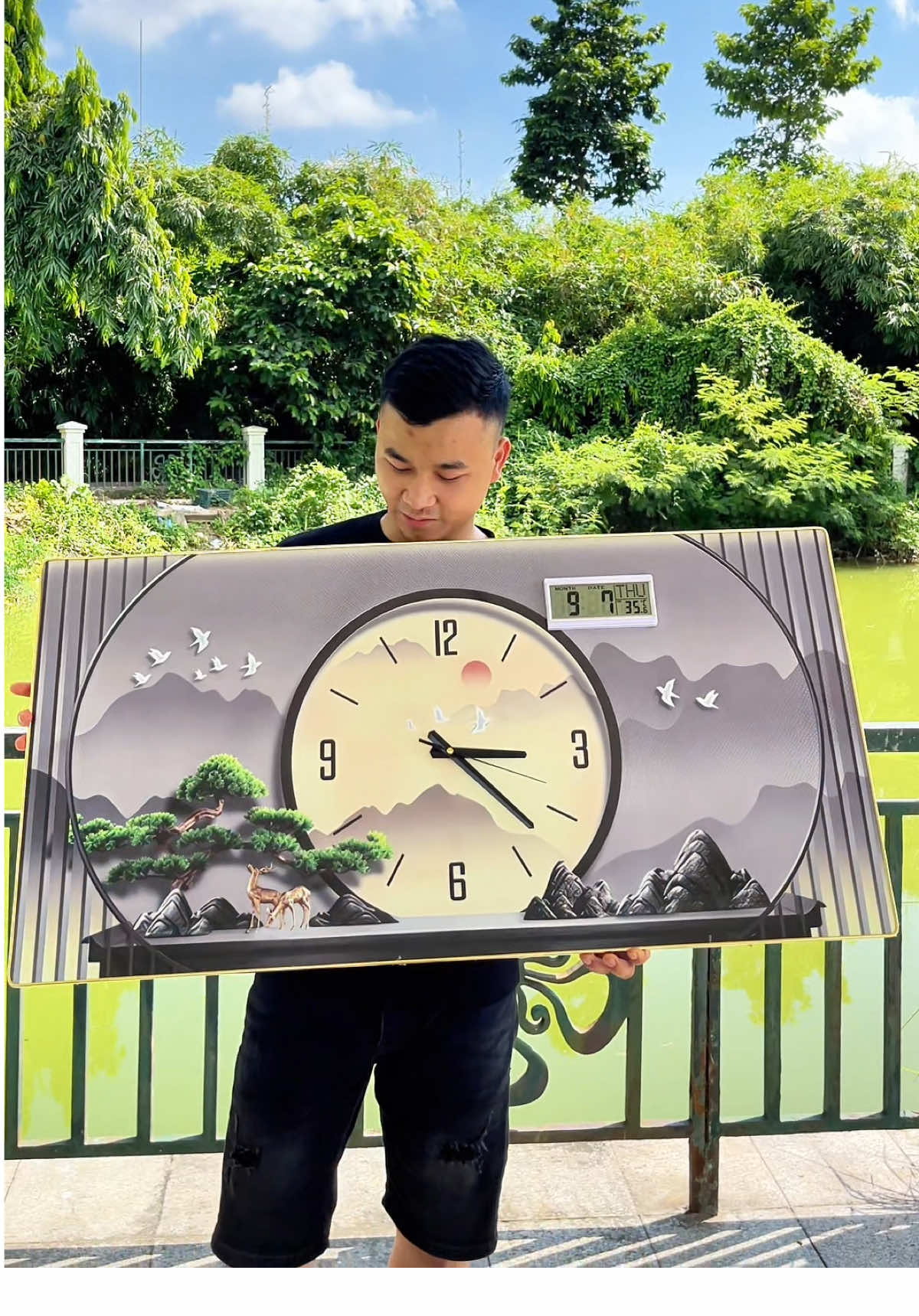 Tranh tráng gương kèm đồng hồ điện tử cao cấp #tranhtrangguong #tranhdonghodientu #donghodientu #tranhtruutuong 