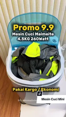Replying to @lagi_viral4 Promo Guncang 9.9 Mesin cuci maimeite 4,5KG bisa cuci dan ada keranjang pengering hemat daya. CO harga promo di keranjang kuning. #mesincuci #mesincucimini #mesincuciportable #gajiansale #promoguncang99 