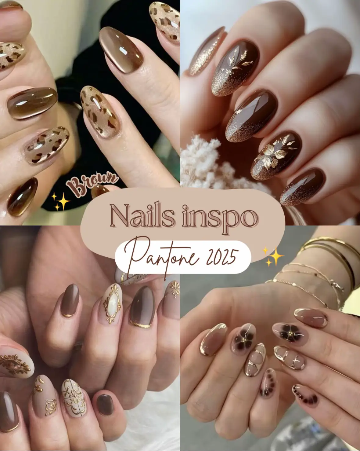 ☕ Pantone 2025 Brown Nails Inspo 🤎 Chic, earthy & totally on-trend for 2025! #BrownNails #Pantone2025 #nailinspo #TrendyNails #fyp 