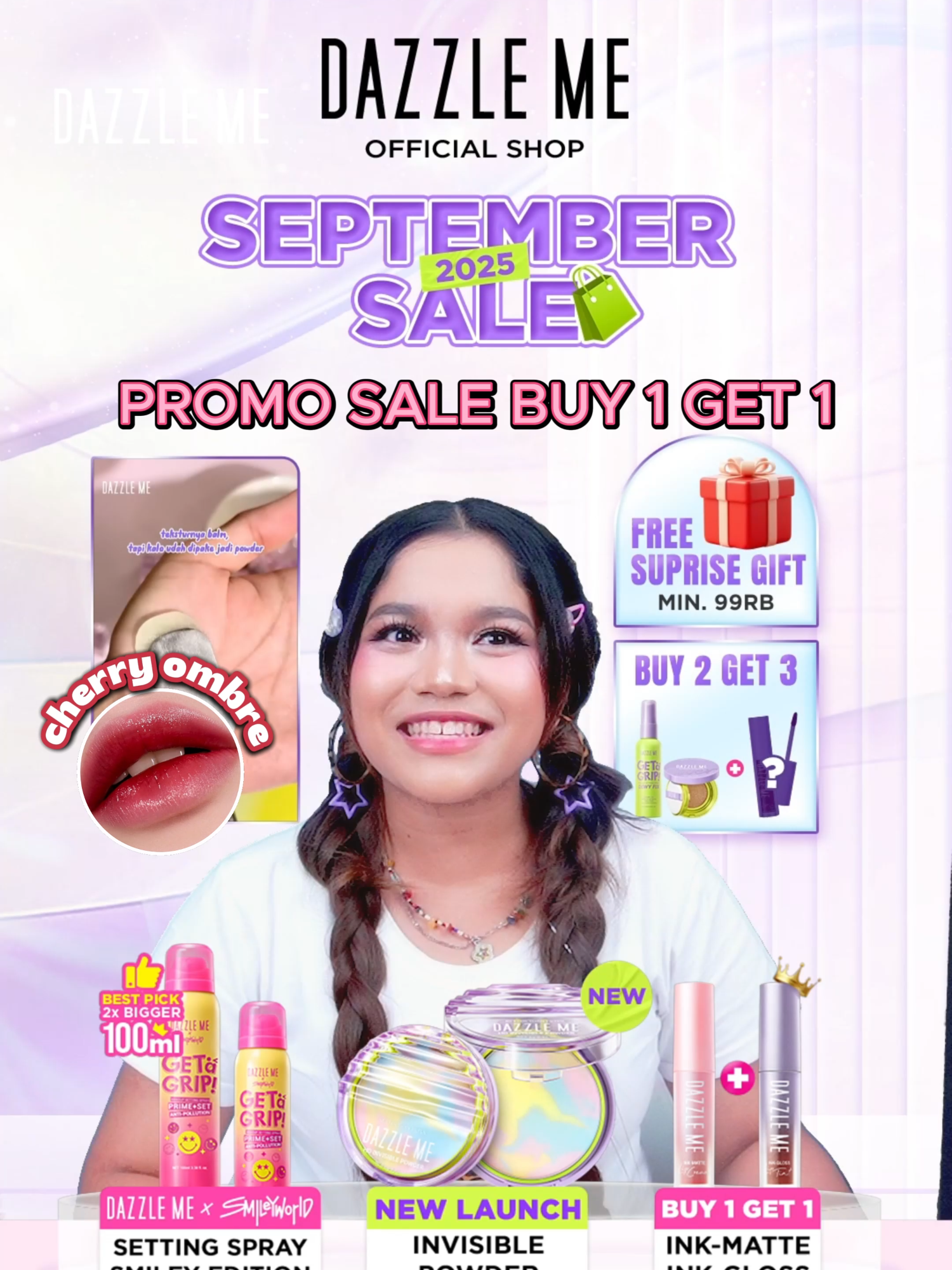 AKHIRNYA 9.9 SALE BALIK LAGI!! Buruan Join Live sebelum kehabisan! 🤩✨ #dazzleme #dazzlemebeauty #dazzlemeindonesia #dazzlemeid #dazzlemelipcream #dazzlemeinkmatte #inkmatte #inkmattelipcream #lipcream #highcoverage #pigmentedlip #promoguncang99 #dazzlemeliptint #dazzlemeinkgloss #inkgloss #inkglossliptint #lipgloss
