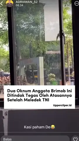 Dua Oknum Anggota Brimob Ditindak Tegas Oleh Atasannya Karena Meledek TNI Yang Sedang Binsik Lari #brimob #tni #oknum 