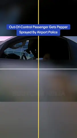 Out-Of-Control Passenger Gets Pepper Sprayed By Airport Police #cops #copsoftiktok 