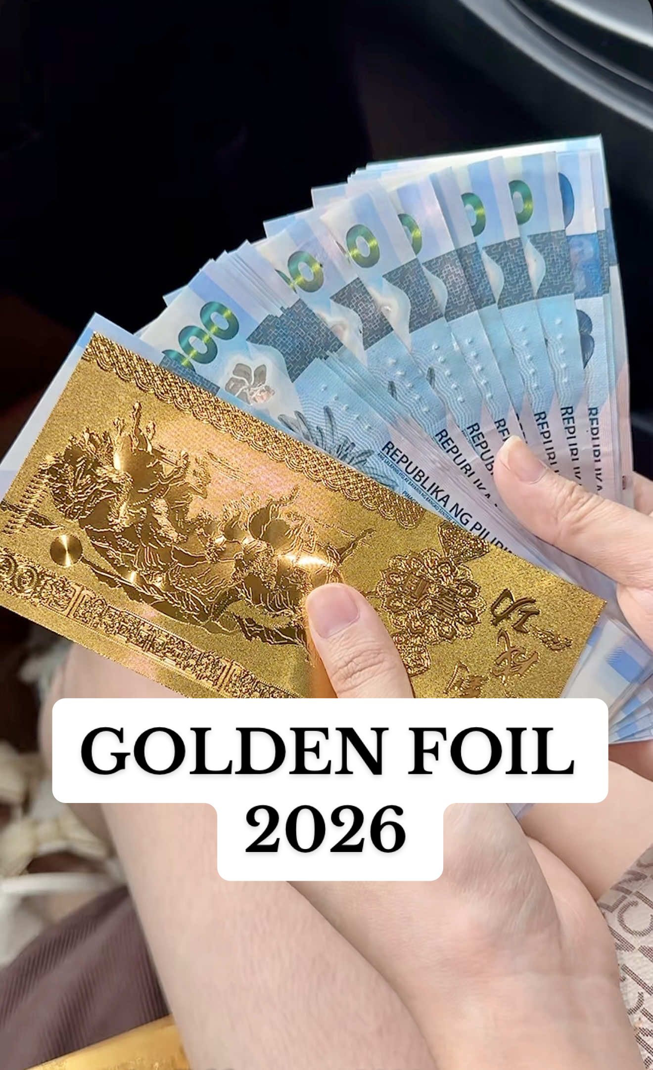 Available na ang year of the horse golden money foil natin. #goldenmoneyfoil #2026 #luckycharm #goldenmoneyfoil2026 