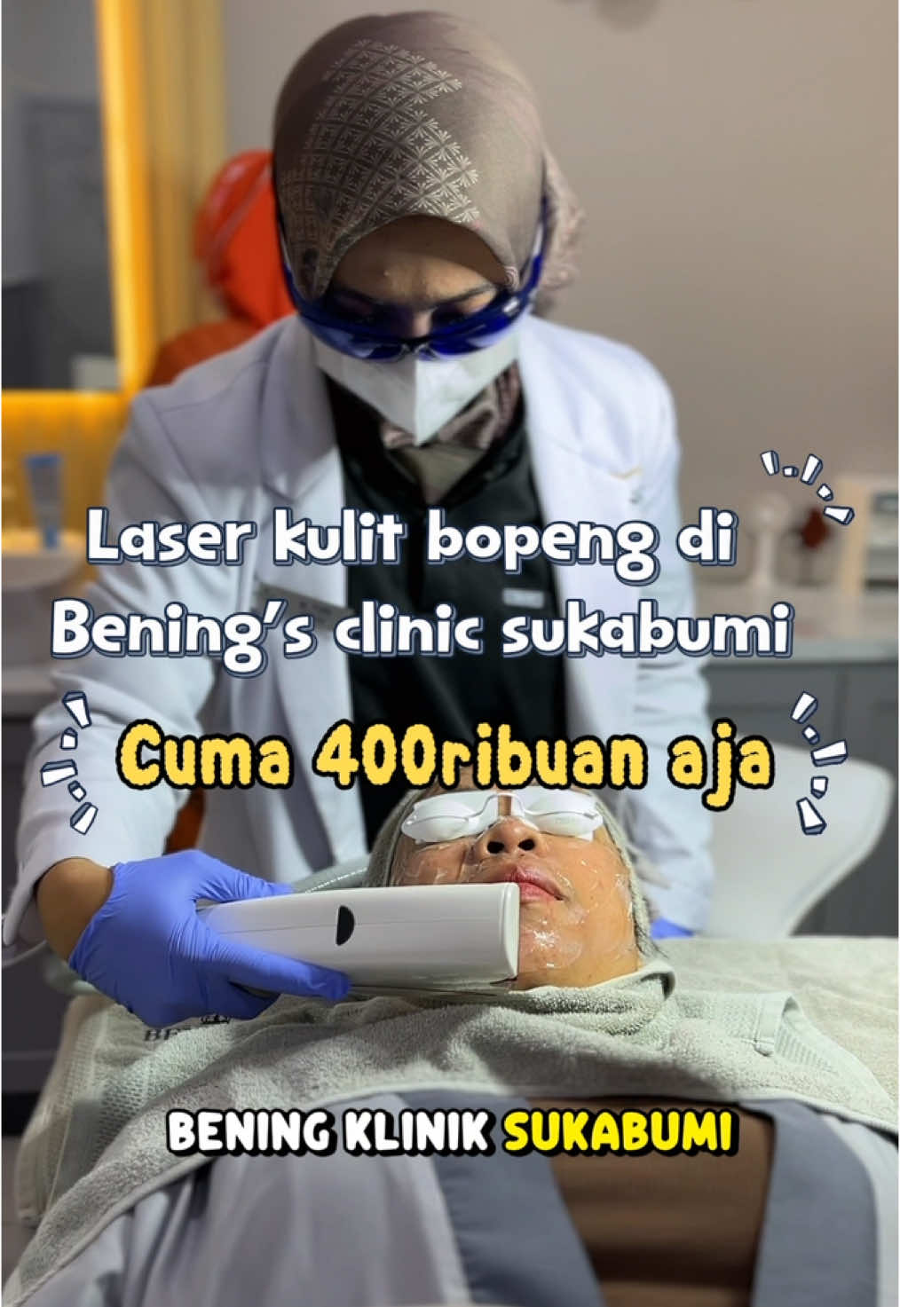 Treatment di bening’s clinic sukabumi harganya terjangkau banget ternyata 😍 #beningsindonesia #beningsclinicsukabumi #laserbopeng 