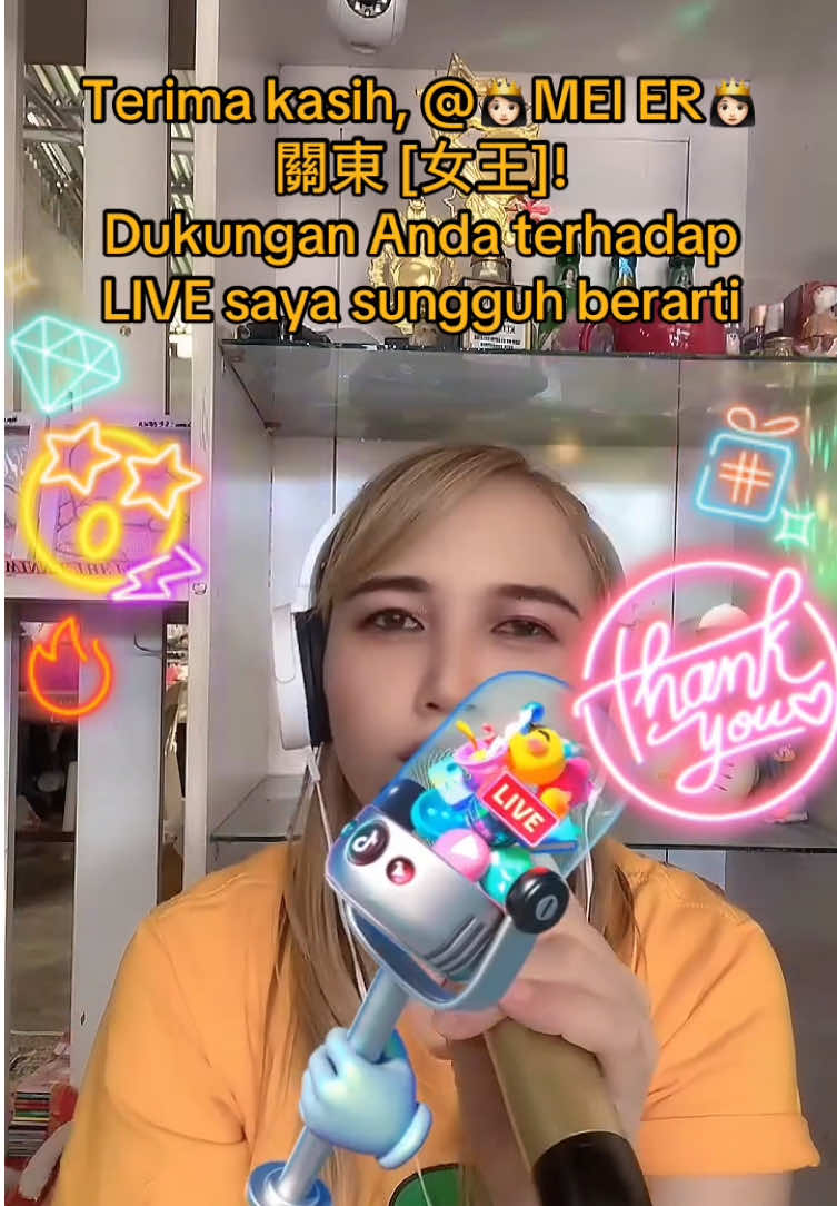 Terima kasih atas Hadiah luar biasa yang Anda kirim di LIVE saya! Momen ini akan saya hargai selamanya. @👸🏻MEI ER👸🏻 關東 [女王] #tiktoklive #livehighlights #livegift #gimmethemic 