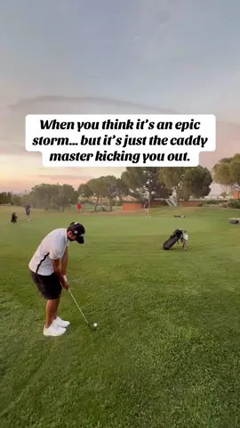 Sometimes it feels like the golf gods are testing your spirit with a dramatic rain. Turns out it’s only the caddy master waving you in, reminding you the day is done. But in Spain, the round never really ends. It just shifts gears. From the last putt to tapas, from the wet fairway to a dry glass of wine. Golf and Beyond. Book your tee now. #golfinspain #golfhumor #golftrip #onlyinspain 